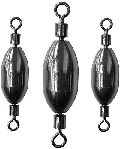 AMYSPORTS Saltwater Fishing Weights Swivel Bullet Sinkers Fishing Weight Brass Fishing Weights Freshwater Bass Sinker Weight with Swivel Rolling 10pcs 1/2oz