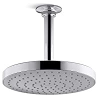 KOHLER 76464-Y-CP Awaken 8 Inch Single-Function Rain SHOWERHEAD, 8 Fixed Round Rainfall SHOWERHEAD, 2.5 GPM, Polished Chrome