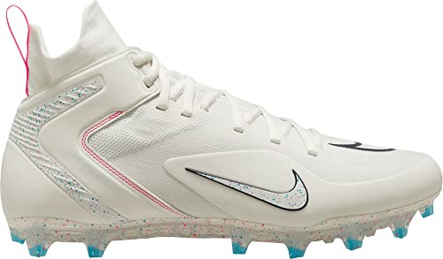 Nike Alpha Huarache 8 Elite CW4440-116 Sail/Hyper Pink/Laser Blue/White Men's Lacrosse Cleats 13 US