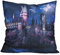 Elbenwald Harry Potter Kissen mit Hogwarts Motiv 40 x 40 cm für Herren Damen Unisex Mehrfarbig