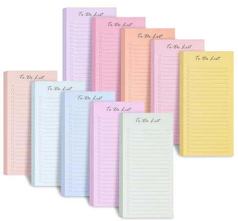 ABCDPP Paquet de 10 500 Feuilles de Notes de liste de tâches, Blocs-Notes de liste de contrôle Quotidiens Simples, Bloc-Notes, liste d'épicerie, rappels, Plan hebdomadaire, Organisateur de Bloc-Notes