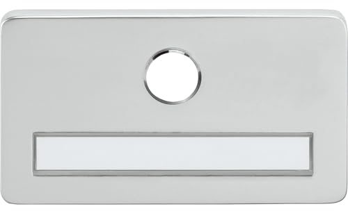 MARCHESI Plaque nominative pour espion, avec trou de 14 mm, argent anodisé