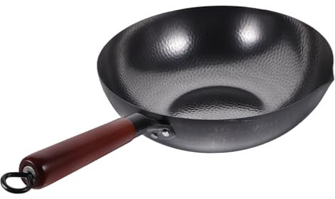 GRIRIW Poêle Wok Traditionnelle Nonstick Poêle De Cuisine Maison Idéale Pour Sauter Et Frire