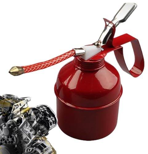 Auto Oiler Pump, Hand Pump Oil Can, Metal Car Oil Spray Bottle with Flexible Hose Spout, Fast Lubrication, 300ml/500ml Capacity, Automotive Oiler Pot for Motorcycles Applications
