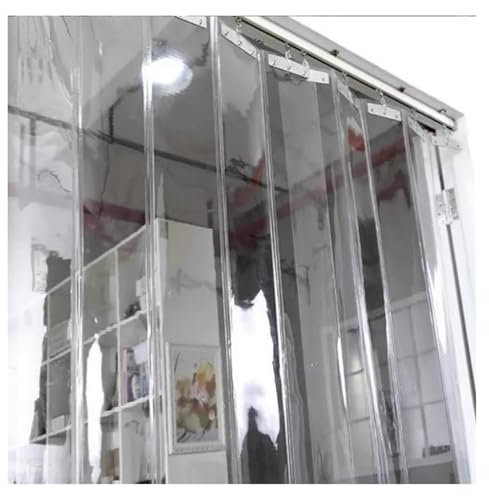 Cortina de PVC Transparente para Patio, Garaje Industrial, Lisa, Impermeable, Colgante, corredera, Plegable, Kit de Cortina de Tiras para Puerta, fácil de Instalar (135 x 240 cm)