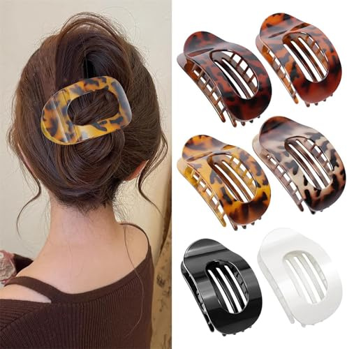 6 pinzas pelo muje, Nueva Pinza Pelo Pinzas para el pelo planas, Elegantes Pinzas de Pelo Adecuadas para cabello grueso y fino, Antideslizantes Pinza Pelo Ideales para el día a día