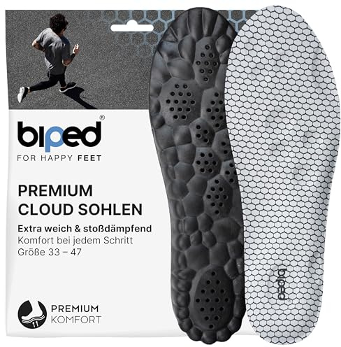 biped solette Cloud ultra morbide per sport, uso quotidiano e scarpe da lavoro – Solette ortopediche ammortizzanti con cuscinetto tallone – Schiuma massaggiante z2939(42-44)