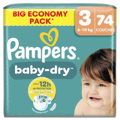 Pampers Baby-Dry Couches Taille 3 x74