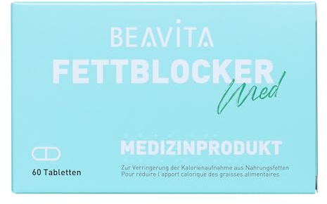 BEAVITA Fettblocker – vegan, zur Verringerung der Fettaufnahme aus der Nahrung, effektiv & sicher, hohe Fettbindekraft, gelatinefrei, glutenfrei, ohne Konservierungsstoffe, laktosefrei - 60 Kapseln