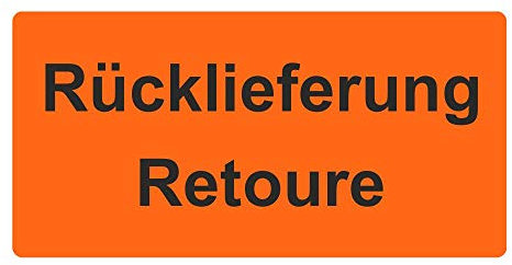 Warnetiketten/Versandaufkleber Rücklieferung Retoure auf Rolle - 30 x 62 mm - 1.000 Stück