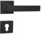 domino Türgriff Drückergarnitur PZ - Profilzylinder Set mit quadratischen PZ Rosetten Türklinke für Zimmertür, Bürotür, Kellertür & Innentür Türbeschläge aus Aluminium Schwarz QUBIK-QR BLACK