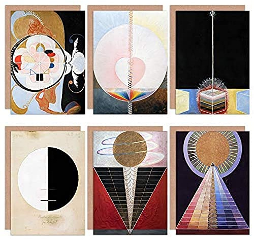 Artery8 Hilma af Klint Altarpiece Buddha Dove Evolution Abstract Fine Art Greeting Card Pack of 6