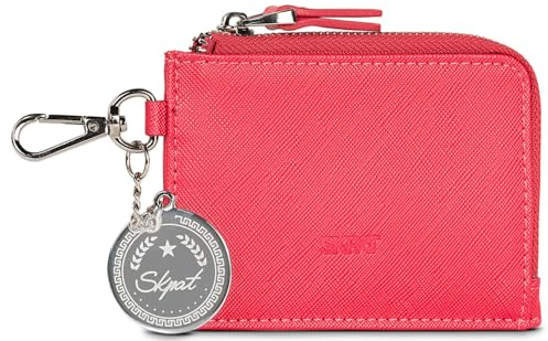 SKPAT - Schlüsselbund, Münzbeutel für Damen und Herren - Schlüsseltasche Leder PU - Schlüsseltasche Damen Leder PU, Schlüsseletui Leder Herren - Schlüsseletui Damen Design der Marke, Coral Rot