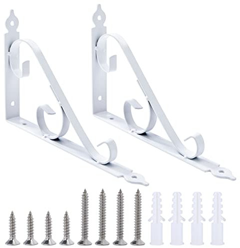 Metall Regalhalterung Wandhängende Eisen Dreieck Regalwinkel Rechtwinklig Regalstütze Hängende Halterungen mit Schrauben für Garten Küche Schlafzimmer 250mm * 164mm 1 Paar (Weiß)