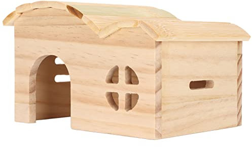 Aeun Maison en Bois pour Hamster, Cachette de Hamster en Bois sans Fond Résistante aux Morsures pour Ours Dorés