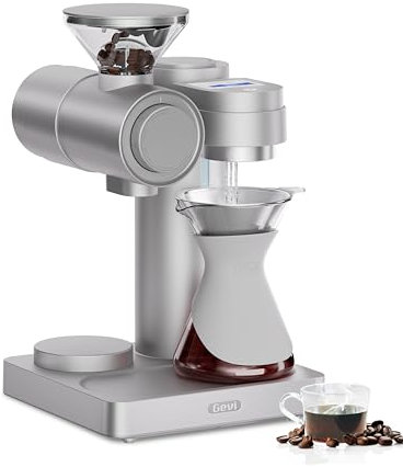 Gevi Pour Over Kaffeemaschine mit Integrierte Mahlwerk, 51 Mahlgradeinstellungen,Automatisch Barista-Modus