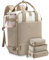 LOVEVOOK Reiserucksack Damen Groß, Handgepäck Rucksack Flugzeug 15.6 Zoll Laptop Travel Backpack Women Weekender Reisetasche Wasserdicht Carry On Cabin Luggage Bag für Business Reise, Beige Khaki
