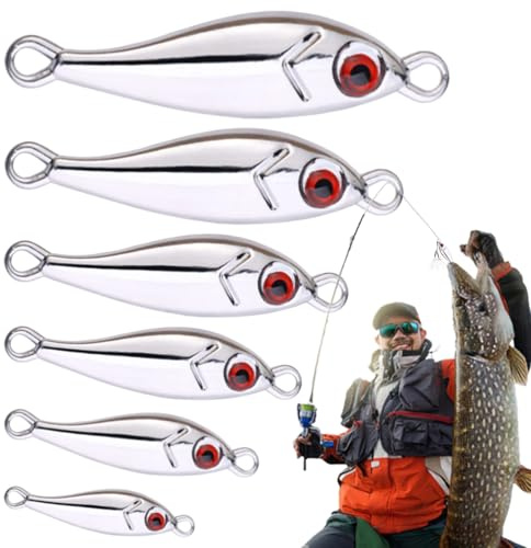 Juego de cebos para cañas de pescar, cebo de natación de metal para trucha | Set con ojos 3D para kayak de hielo, surfcasting, pesca con mosca en alta mar
