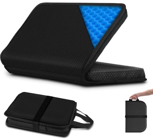 SGZIOO Gel Seat Cushion, Foldable Travel Seat Cushion, Portable Honeycomb cushion, Ergonomic Gel Cushions for Airplane Seats, Camping, Office Chair, Relieve Back coccyx Pain Pressure