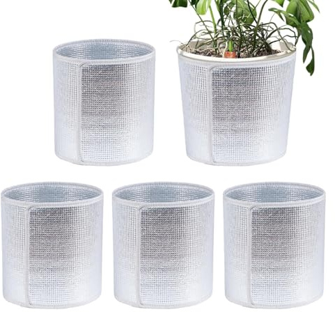 Fundas para macetas de invierno – 5 fundas anticongelantes de protección para arbustos – Funda anticongelante en maceta, para clima frío al aire libre y balcón