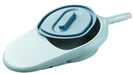 STAHAD Orinal para Ancianos Tapa, Bacinilla de Plástico para Personas Mayores, Cuña Doméstica Ligera y Compacta para Uso en Cama y Hospital, Fácil de Limpiar, Color Azul Claro y Azul