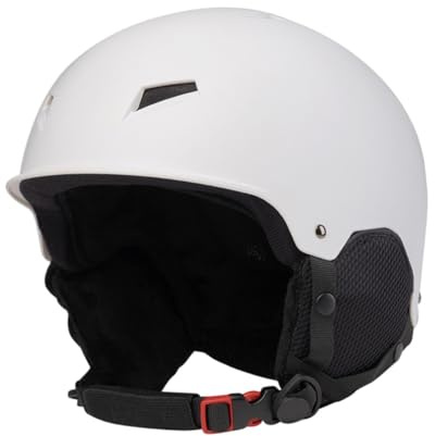 Homyl Casco de Esquí para Mujer Y Hombre, Casco de Snowboard, Ajuste Ajustable, Talla L, Color Negro, Blanco, L