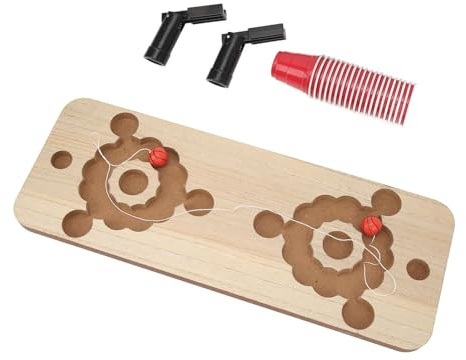 Picysa Ensemble de Jeu à Boire Beer Pong avec Planche en Bois Durable et 20 Gobelets en Plastique pour Les Fêtes D'adultes