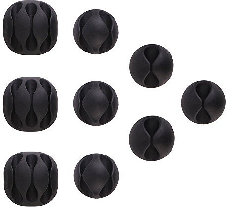 U-horizon 9 Pezzi Clip per Cavi con adesivo a lunga durata, Fermacavi Multifunzione, Gestione dei Cavi per TV PC Laptop Casa Ufficio, Nero