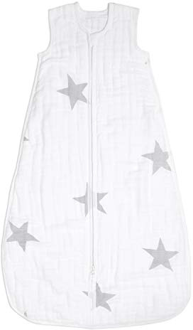 aden + anais Baby Mid-Season Sleeping Bag, 4 Layers of 100% Cotton Muslin, Wearable Swaddle Blanket for Girls & Boys, Breathable Newborn Sleep Sack, TOG Rating 1.5, 18-36 Months, twinkle