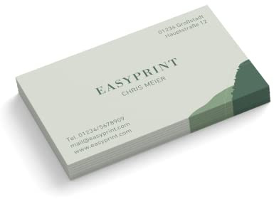 Visitenkarten | 350 g Qualitätsdruck | 1-seitig | Text + Farbe sofort anpassen | 85 x 55 mm | sofort gestalten | Design Mountain | hochwertig (Grün, 100 Stück)