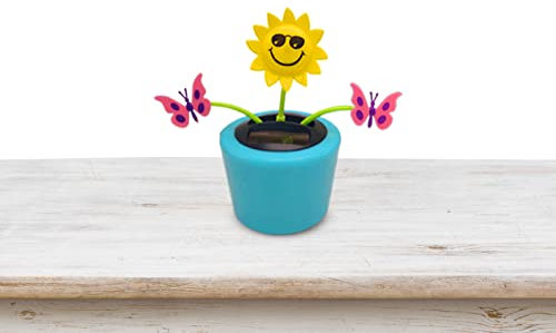 Fowybe Fiore Danzante a energia Solare,Giocattolo Solare dell'ape Danzante - Giocattoli oscillanti a energia Solare a Forma di Fiore d'Ape, Fiore Danzante Solare per la Decorazione del cruscotto