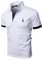 KUNJLELP Men's Regular-Fit Cotton Pique Polo Shirt Short Sleeve Golf Polos,White,L
