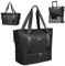 flintronic Reisetasche Damen, Faltbare Reisetasche, Sporttasche mit Nassfach, Handgepäck Tasche, Wasserdicht Travel Bag Duffle Bag, Trainingstasche, Handtasche für Sport & Reisen-Schwarz