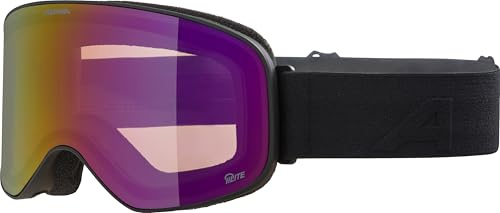 ALPINA SLOPE Q-LITE – speglade, kontrastförstärkande OTG-skidglasögon med 100% UV-skydd för vuxna, svart matt, en storlek
