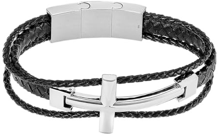 LOTUS STYLE Pulsera Hombre Acero Inoxidable 316L Brazalete de Diseño Sofisticado, Confortable y Resistente al Agua - Pulseras Hombre - Plateada 215.00 mm LS2379-2/1 - Ideal para Regalo