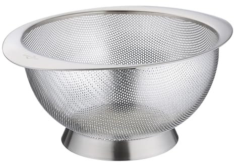 Küchenprofi Passoire Deluxe - En acier inoxydable - Pied et support large - Passoire pour pâtes, riz, fruits, légumes, salade et plus encore - Peut également être utilisée comme bol - Matériau