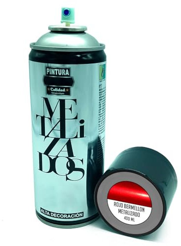 AC - Bote de Pintura en Spray - Fabricado en España - Ideal para cualquier superficie, Madera, Metal, Cartón, Piedra o Cerámica - Capacidad de 400 ML - Color Rojo Bermellón Metalizado