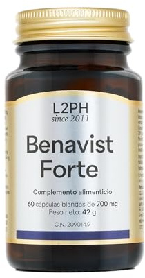 BENAVIST FORTE – Complemento Alimenticio antioxidante para Combatir el Envejecimientode la Piel, reducir Arrugas y mejorar la Salud Ocular (60 Cápsulas). Con Astaxantina, Betacaroteno y Luteína.
