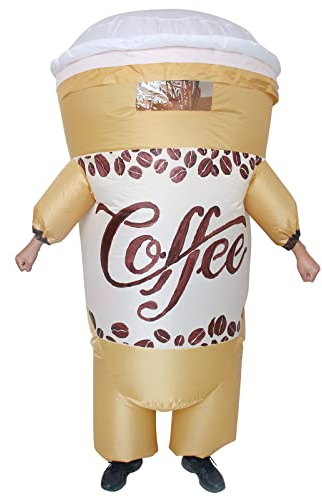 Disfraz inflable de bebidas para adultos, divertido disfraz de taza de café inflable de cuerpo completo para fiesta de cosplay, Halloween