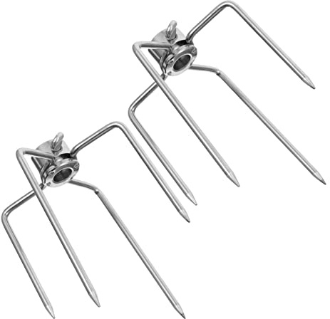 Mipcase 3 series Tenedor Para Barbacoa Asador De Tenedores Para Parrilla Brochetas Para Asar Carne Herramientas Para Parrilla Pinzas Para Espetones 2 piezas x 3