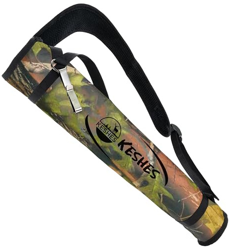 KESHES Archery Back Arrow Quiver Holder - Adjustable Quiver for Arrows with Shoulder Strap and Belt Clip - Ideal for Bow Hunting & Target Practice for Youth & Adults
