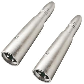 iYueMps XLR to 1/4 Adapter 3 Pin XLR Male to 6.35mm Female Jack Socket Audio Connector TS/TRS Jack Microphone Mixer Stereo Converter (2pcs)