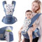 WSNDM Tragetuch Baby, 6 in1 Babytrage Neugeborene ab Geburt, Ergonomische Baby Trage, Baby-Tragetasche 6 Trage Positionen, Tragfähigkeit 20kg
