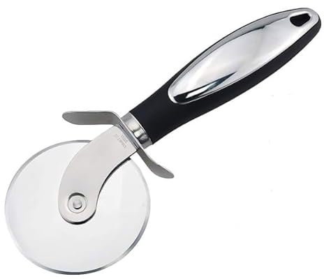 BML Stainless Steel Pizza Cutter | Super Sharp Smooth Rotating Pizza Slicer Cutter Wheel Anti-Slip Handle, Light Weight & Sharp Blade -Food Grade | Pizza Cutter for Pizza, Bread, Waffles & Pancakes