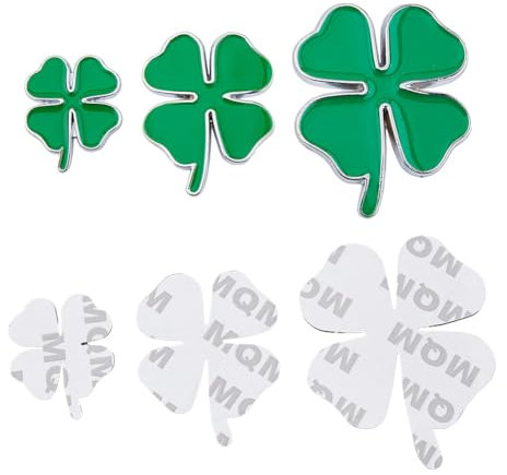 SUPerfINDINGS 3 storlekar 3D-legering klöver bilklistermärken bildekoration klistermärken klöver dekal bil motorcykel logo klistermärke emblem för bilfönster bärbara datorer bagage