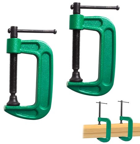 Morsetto A C, Morsetti A C per Impieghi Gravosi, Morsa da Banco Falegname in Acciaio Inox, Morsa da Falegname per la Falegname, Mini Morsetti Legno, Intervallo di Serraggio 0-60 mm, Confezione da 2