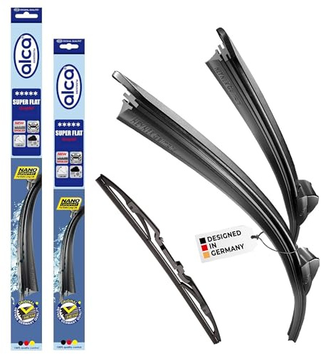 alca® Scheibenwischer mit Heckwischer passend für OPEL ASTRA K Sports Tourer (04.2016-12.2022) SUPER FLAT Flachbalkenwischer