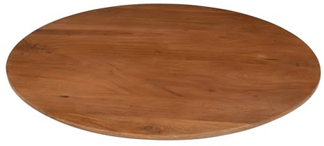 SAM Runde Tischplatte Brasilia | 100 x 100 cm | Akazienholz massiv | Farbe: Nussbaum | Schweizer Kante | Pflegeleichte DIY Holzplatte | geeignet für Esstische/Bartische/Küchentische