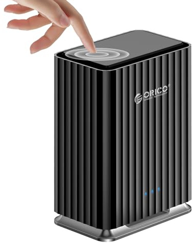 ORICO 2 Bay Festplattengehäuse, USB 3.1 Typ-C Werkzeugloses Externes HDD Gehäuse DAS mit 12V/4A Netzadapter für Persönliches Datenmanagement-9728