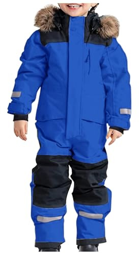 Generisch Combinaison de ski thermique pour enfant garçon - Combinaison de ski thermique - Combinaison d'hiver chaude - Coupe-vent - Avec combinaison amovible - Combinaison d'extérieur softshell